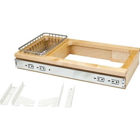 Hardware Resources Single White 35 Quart Top-Mount Trashcan Pullout for 12" Opening CAN-TMS1235W-K